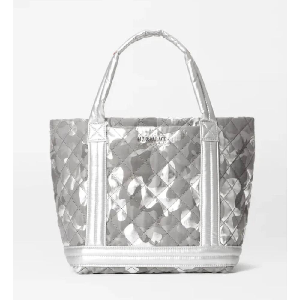 MZ Wallace Small Empire Tote Silver Gray Metallic Camo‎ Camouflage